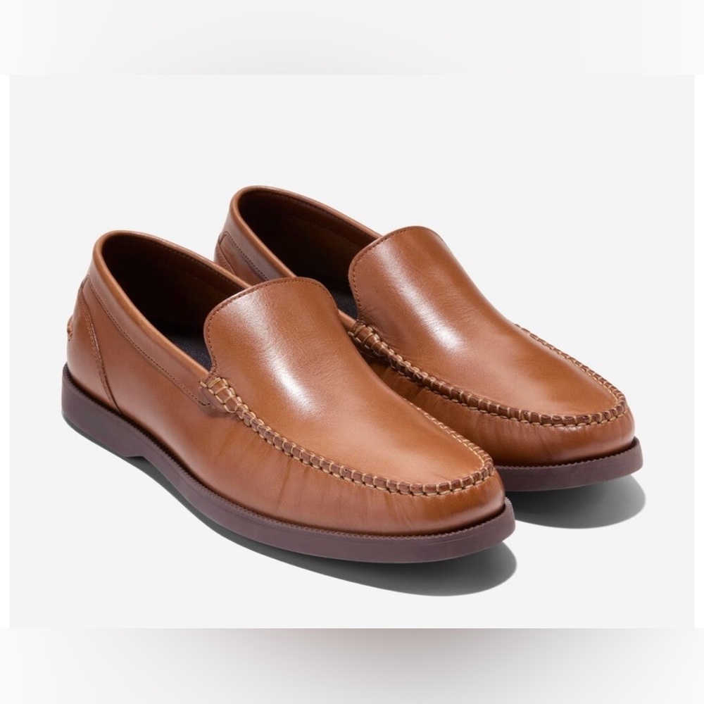 Cole Haan Men’s Size 9M Classic Brown Leather Slip-On Loafers Shoes Used Good